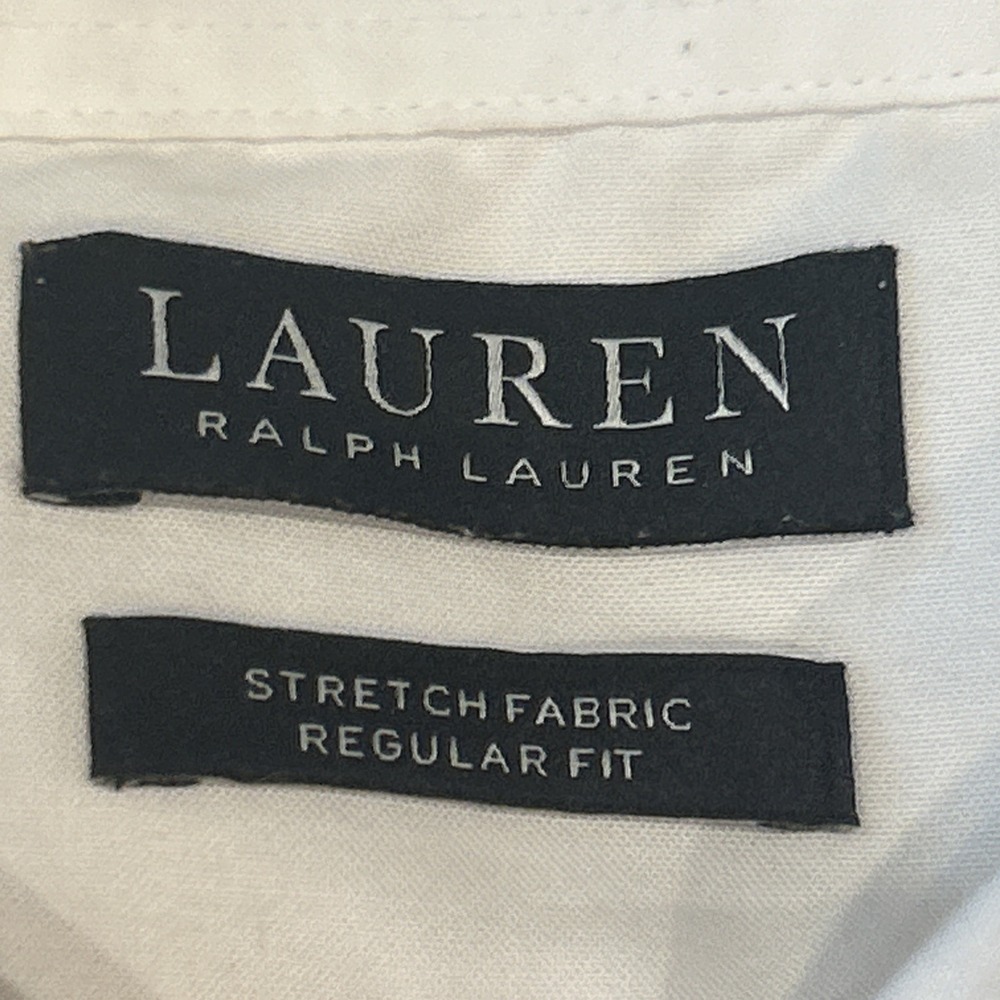 Lauren Ralph Lauren Black Label Shirt M 4XL White Solid Long Sleeve Button Down - Picture 4 of 10